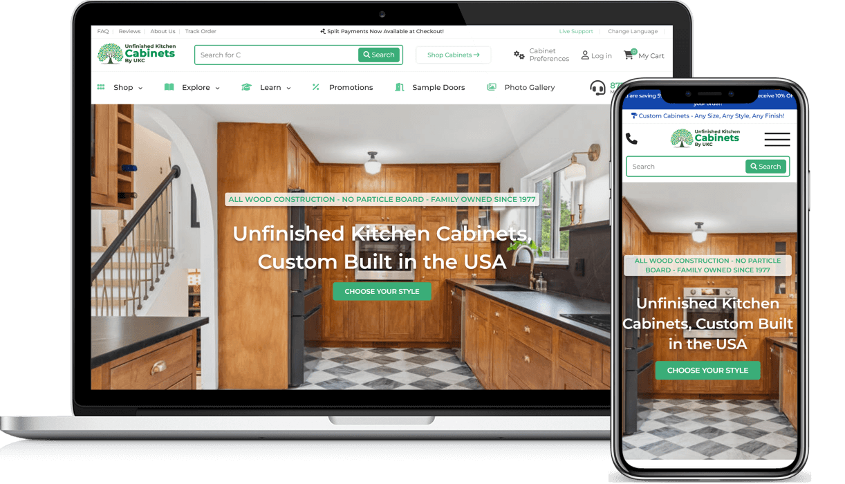 Unfinished Kitchen Cabinets